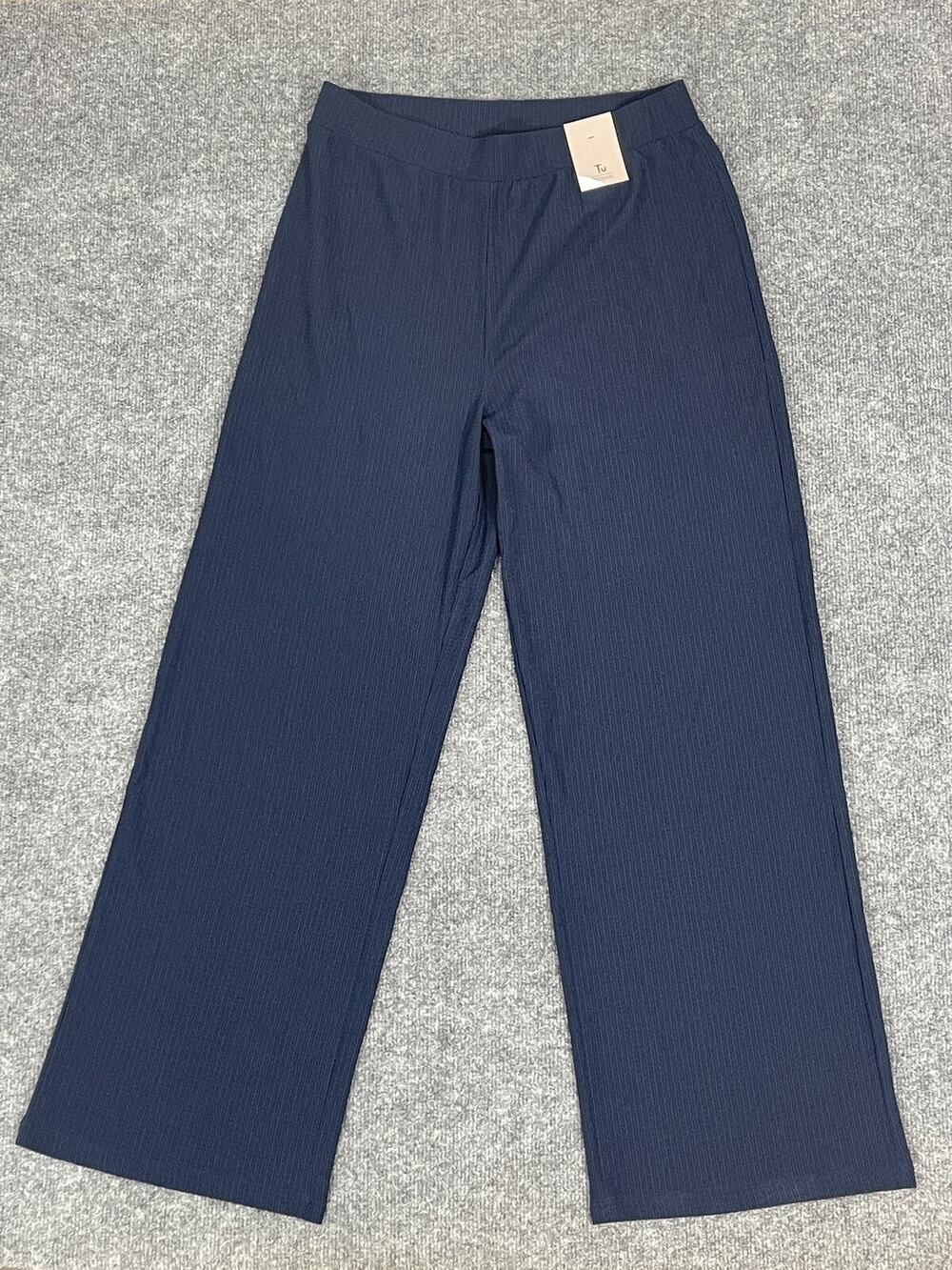 Tu Bloomer Pants Womens 8 Blue Pull On Wide Leg Stretch Navy UK:12 N229